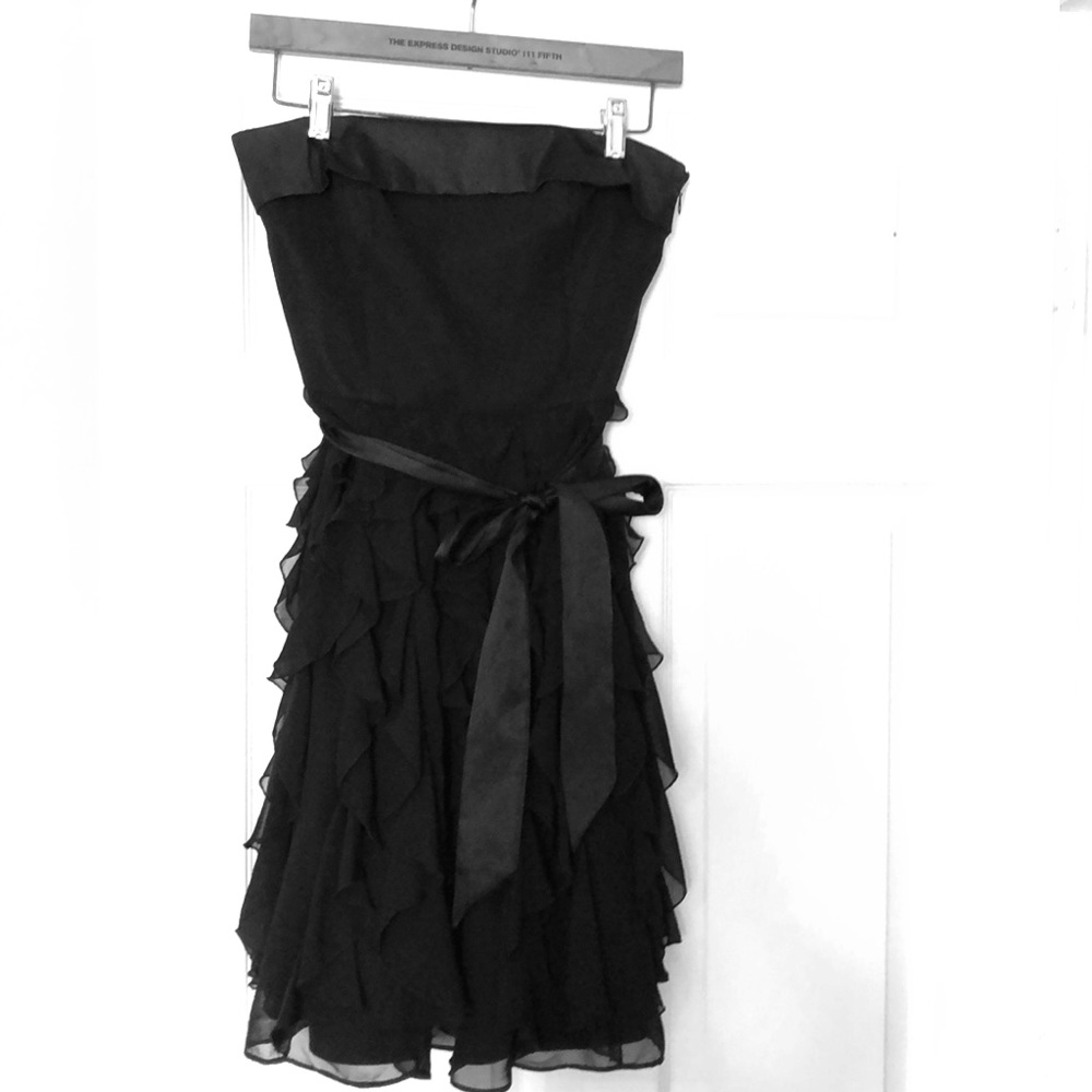 Black strapless dress